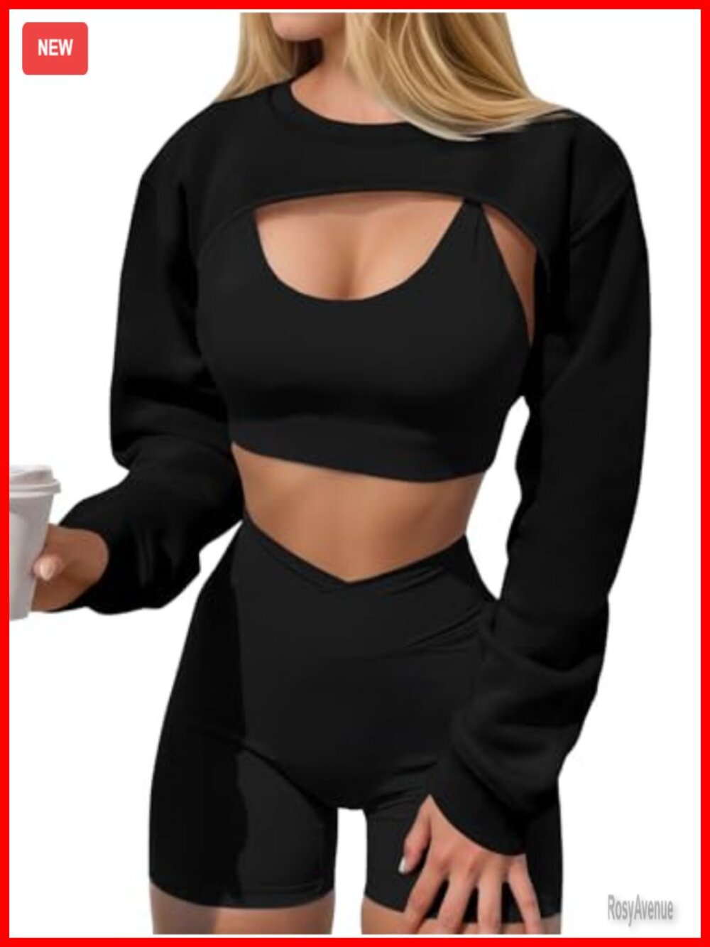 Womens Cropped Sweatshirt Shrug Long Sleeve Bolero Y2K Super Crop Top